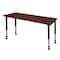 Regency Rectangular Mobile Tables, 72 W, 24 L, 23-34 H, Wood, Metal, Mahogany MT7224MHAPCBK - alternate 1
